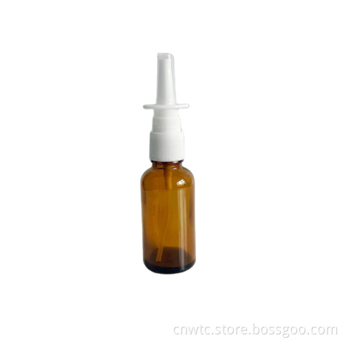 Medical Glass Bottle with Oral Throat Mist Spray and Pump Nasal Sprayer - 30ml